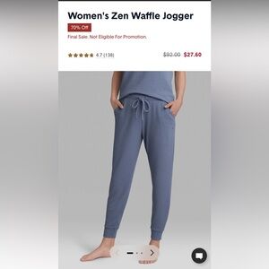 NWT! Tommy John Women’s Zen Waffle Jogger